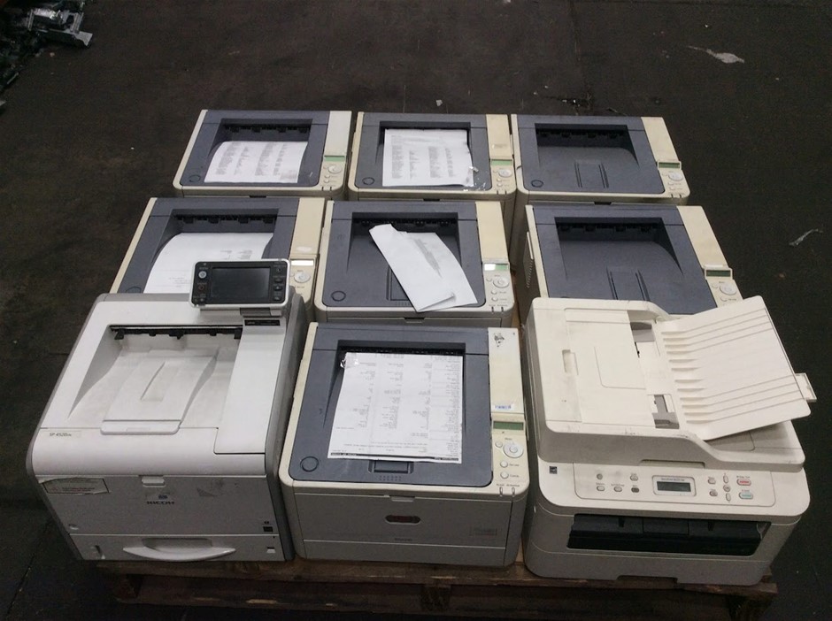 OKI, Ricoh & Fuji Xerox Laser Printers & MFPs (Lot of 9)