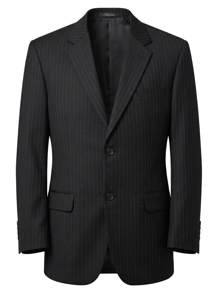 MASSIMO Men's Single Breasted Pinstripe Suit Jacket, Size 40R-50R, Super130