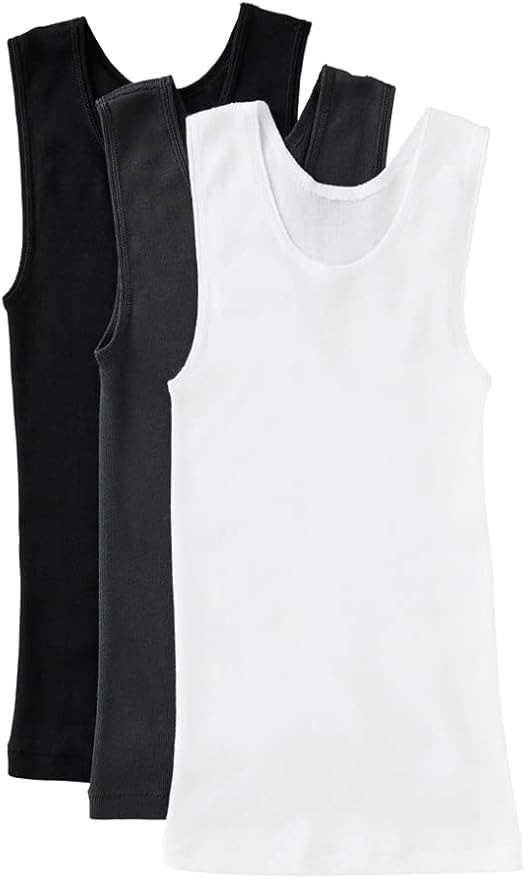 3-Pack BONDS Boy's Chesty Singlets, Size 14, Cotton, White/Grey/Black.  Buy
