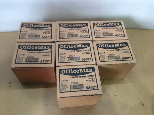 OfficeMax CD-RW 700MB/80Min Rewritable DISCS 10-Pack Brown Box - New