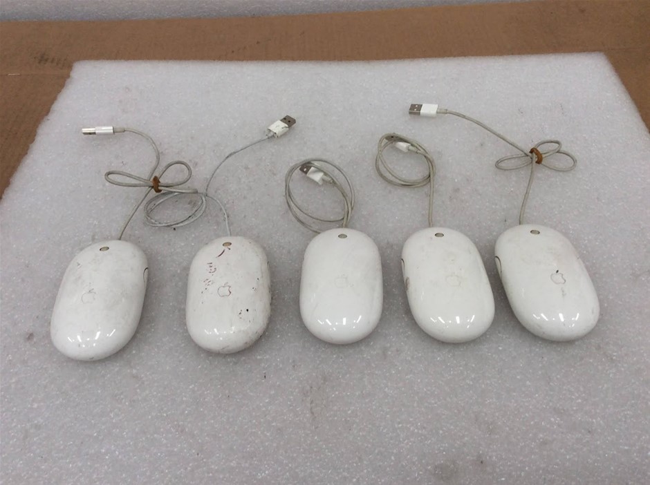 Apple Mighty Mouse A1152 Wired USB (Lot of 5)