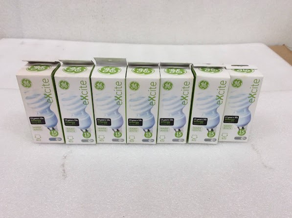 GE Excite 15W B22 Warm White Light Bulb - New (Lot of 7)