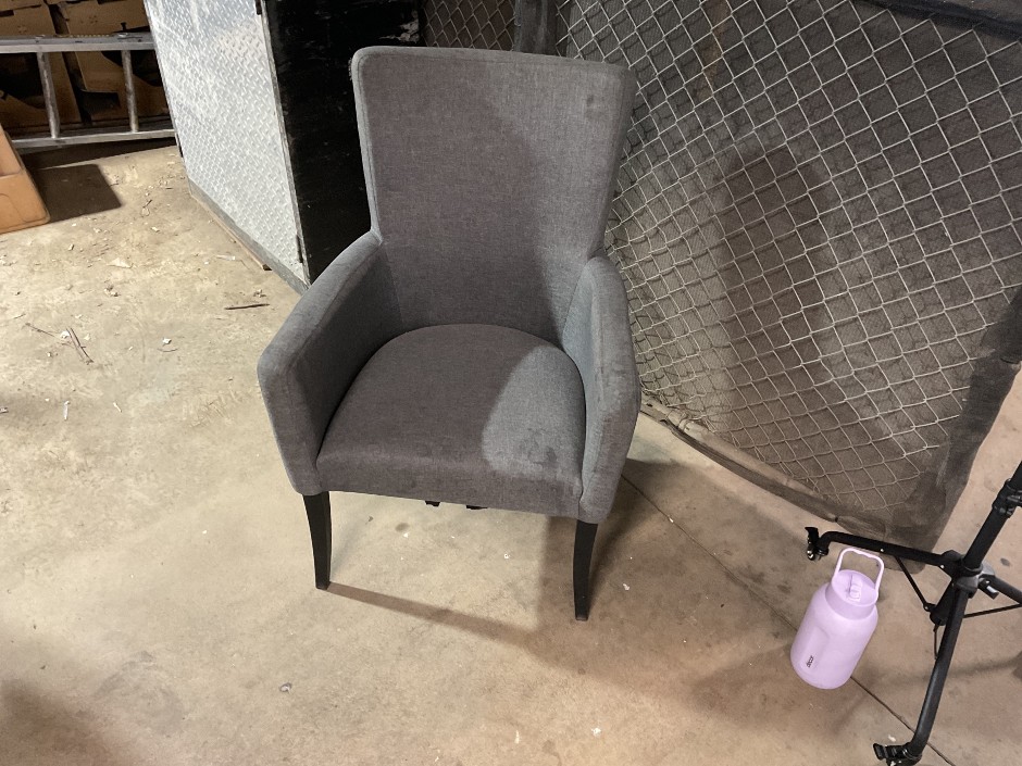 Upholstered Armchair with Tapered Legs