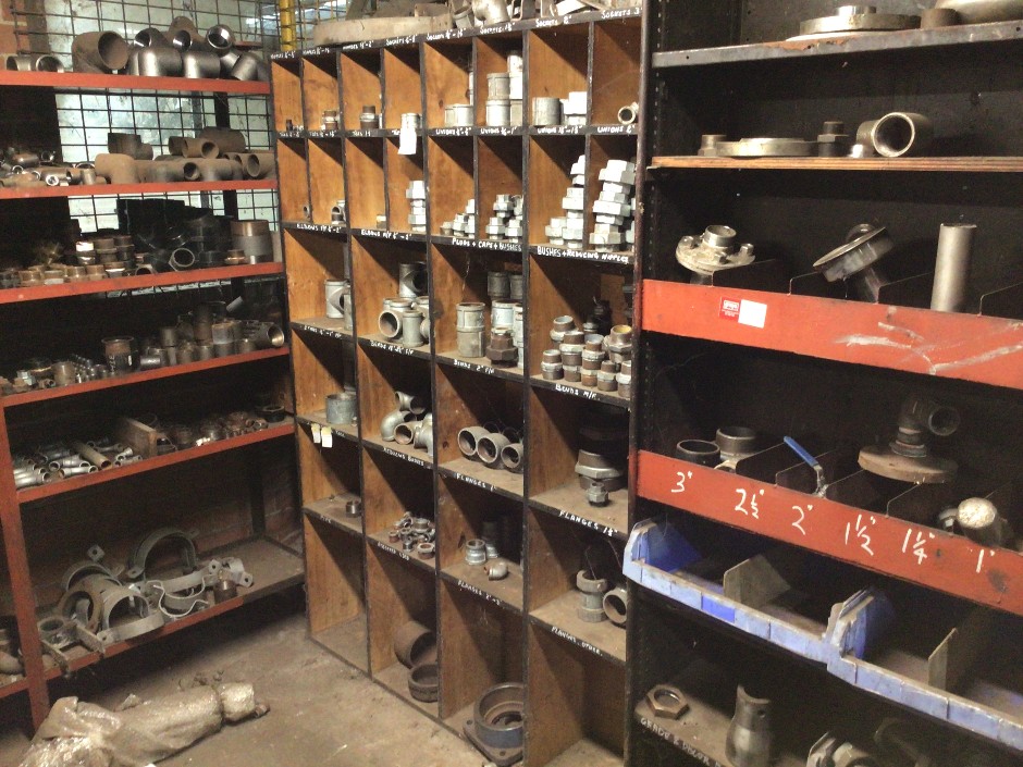 Wooden Shelf and Contents
