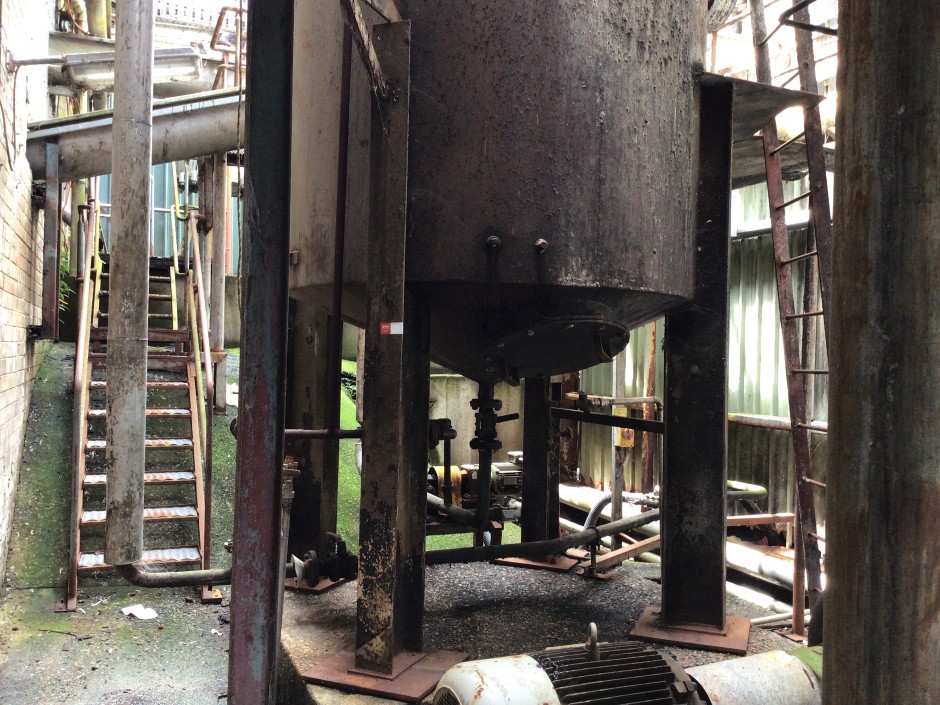 Carbon Tank with Steam Coils Fitted. Access Ladder Fitted