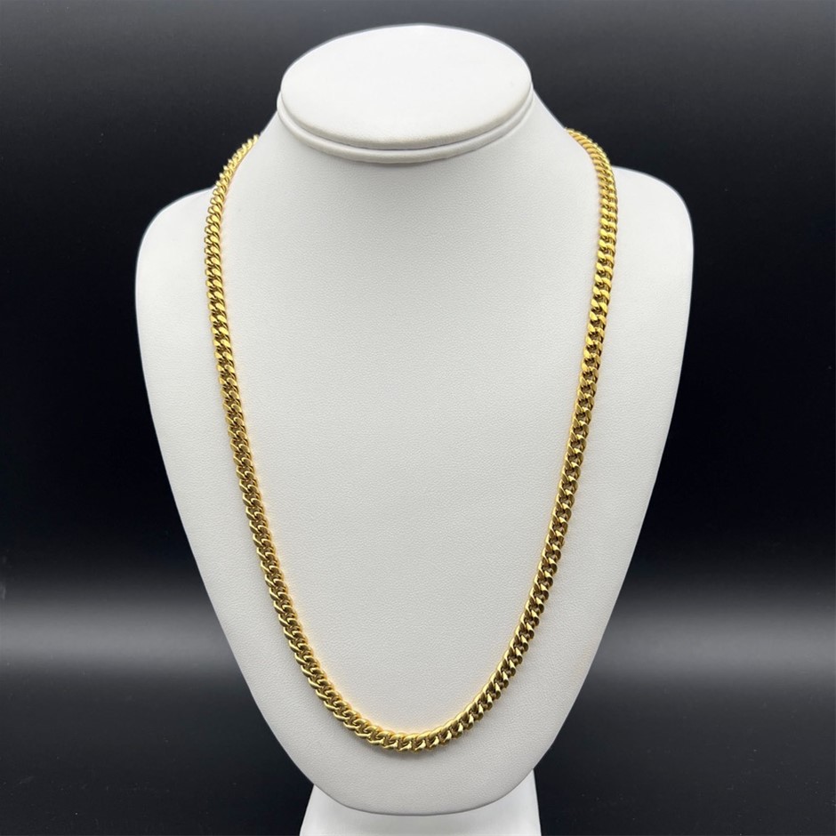 18K Gold-Plated Cuban Link Chain Necklace, 6MM Wide - 60.9cm