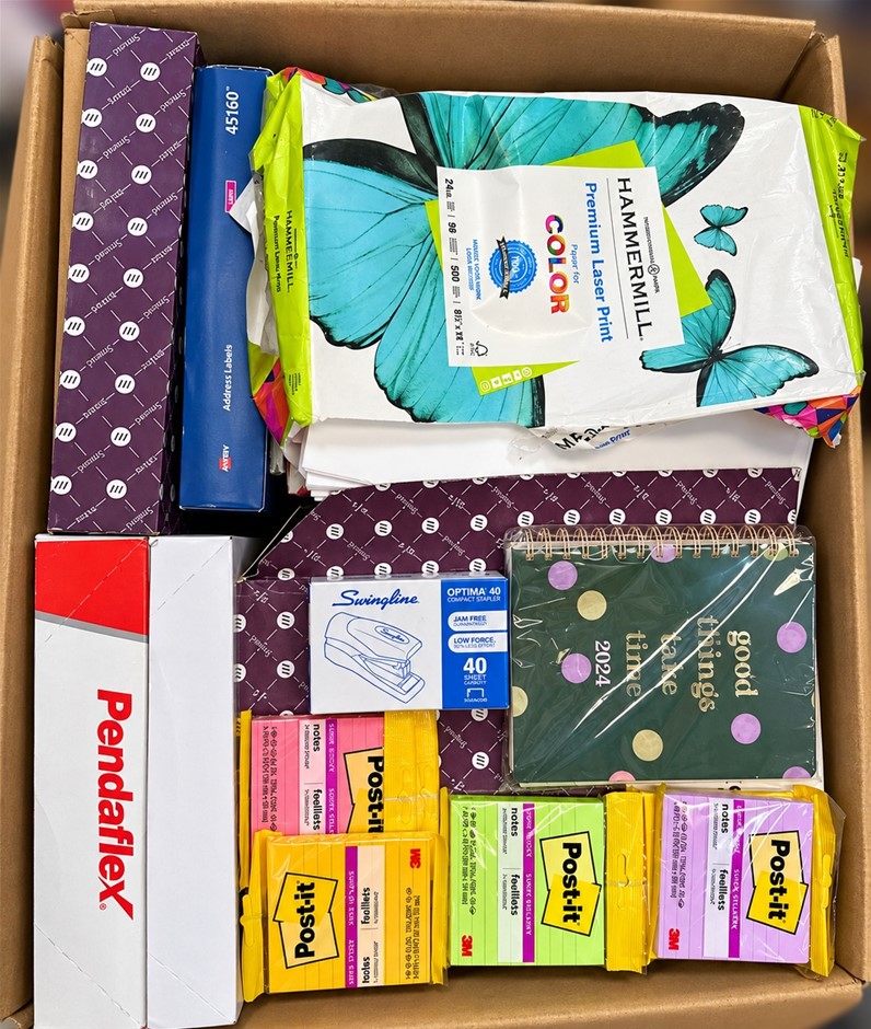 Assorted Branded Office Stationery: HAMMERMILL Printer Paper, AVERY Address