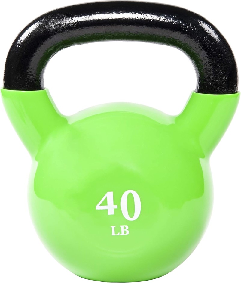 BALANCEFROM All-Purpose Color Vinyl Coated Solid Cast Iron Kettlebell Weigh