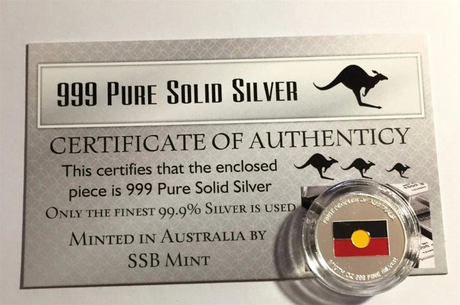Aboriginal Flag 999 Silver Bullion Coin – 1/10 Oz Approx.