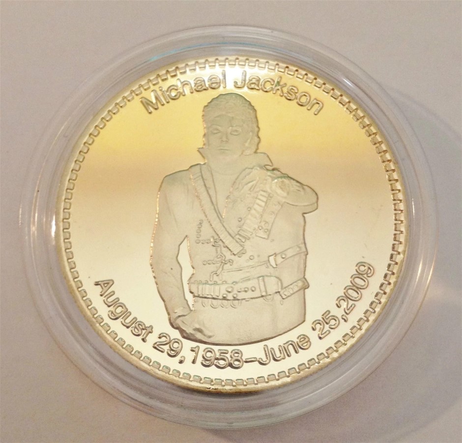 Gold Plated-2009 1 troy Oz "MICHAEL JACKSON" Comm Coin in 999 24k Fine Gold