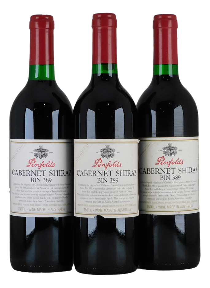 Penfolds `Bin 389` Cabernet Shiraz 1997 (3 x 750mL), SA.
