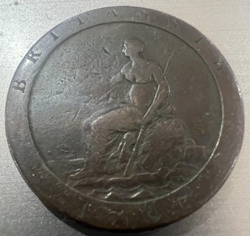 1797 Great Britain Cart Wheel Copper Penny scarce