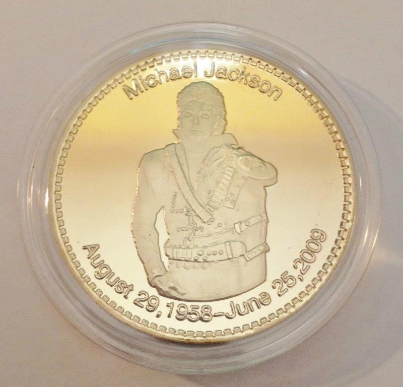 Michael Jackson 2009 1oz Commemorative Coin, Gold Plated