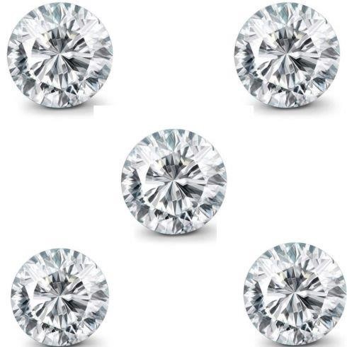5 white diamonds round 0.09 carat