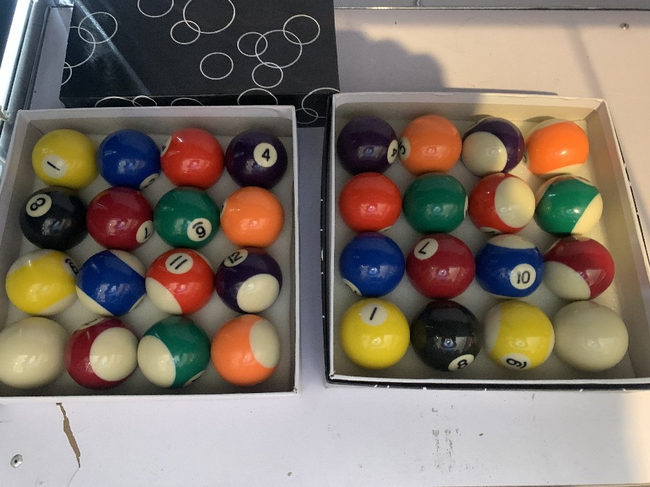 2 x Boxes of Assorted Snooker and Billyard Balls