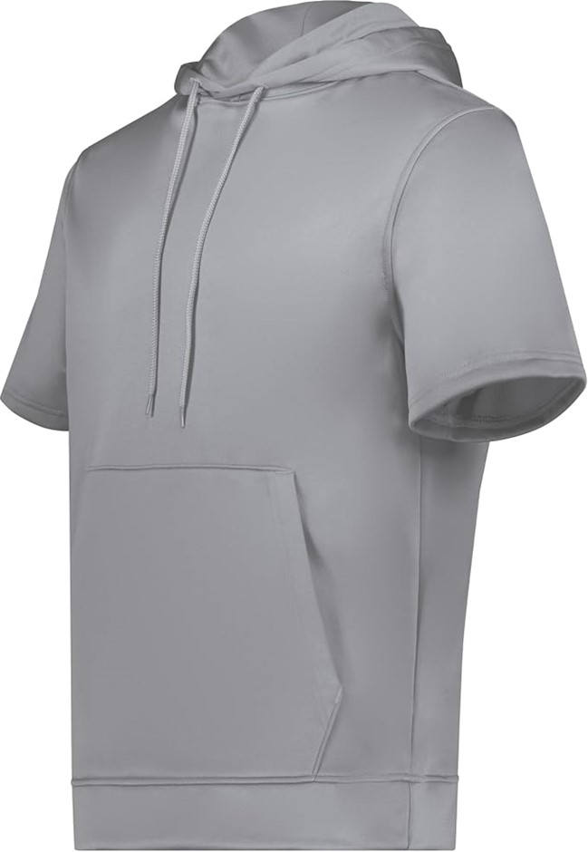AUGUSTA SPORTSWEAR Men's Wicking Fleece SS Hoodie, Size 2XL, Athletic Grey,
