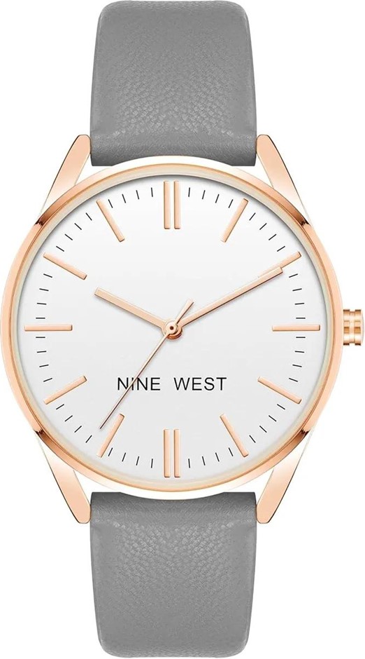 NINE WEST Women's Strap Watch 36mm, Grey/Rose Gold. NB: part of strap (that