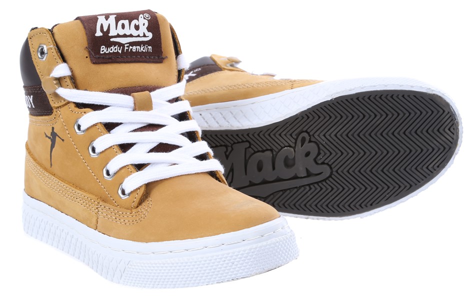MACK BUDDY Junior Lace-Up High Top Boots, UK3/US4, Nubuck Leather, Honey.