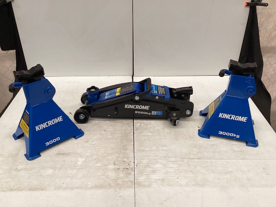 Kincrome K12074 Jack Stand 3000kg, 2000kg trolley jack