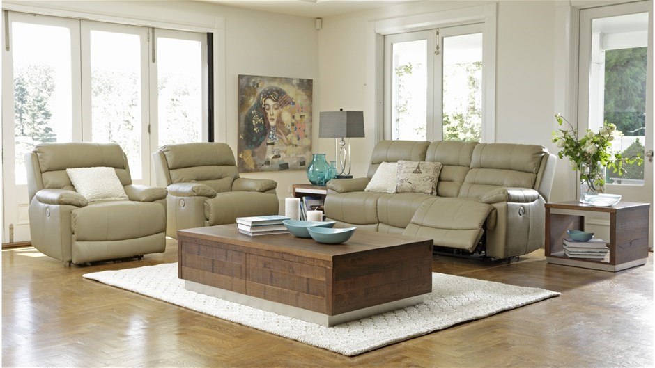 Alpine 3Piece Powered Leather Lounge Suite Auction (00052139174