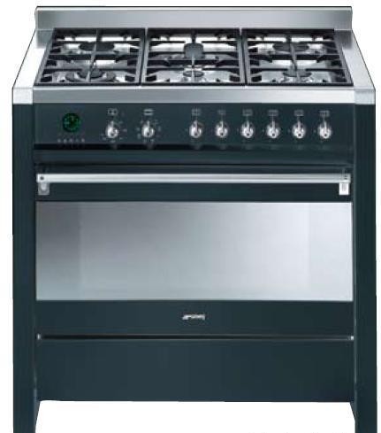 Smeg 90cm Black Giant Freestanding Cooke