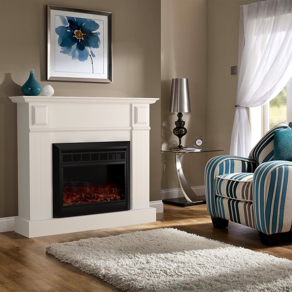 Luxo Grace 1600w Electric Fireplace Heater White Auction Graysonline Australia