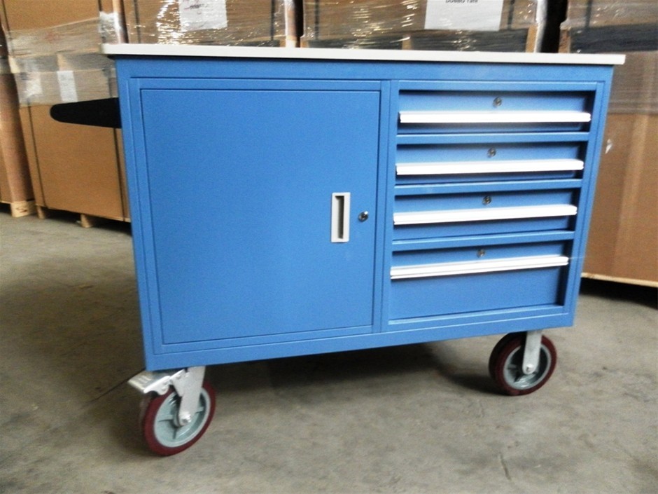 Large Mobile Workbench/Tool Trolley, 1150mm Wide x 700mm Deep x 930mm