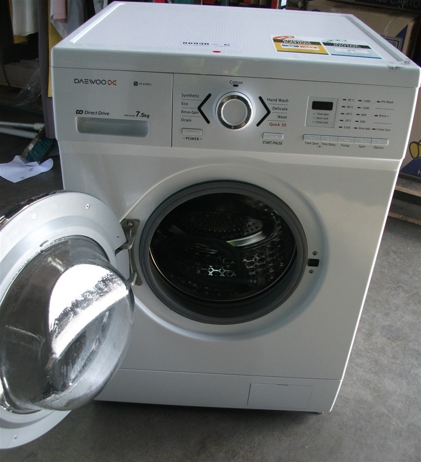 Daewoo front loader 7.5kg washing machine model DWDFD1452. Auction
