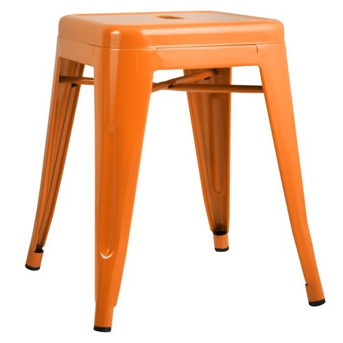 4x Replica Tolix Bar Stool 46cm - Orange
