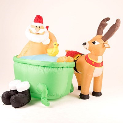 1.5m Airpower Light Up Santa in Bathtub 