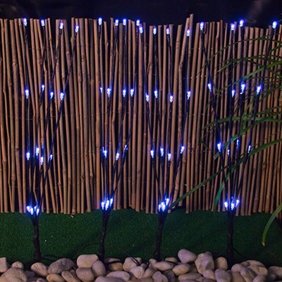 8 Solar LED Garden Stick Lights - White