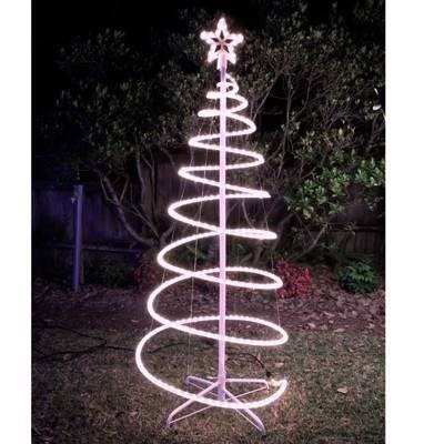 Spiral rope light store christmas tree