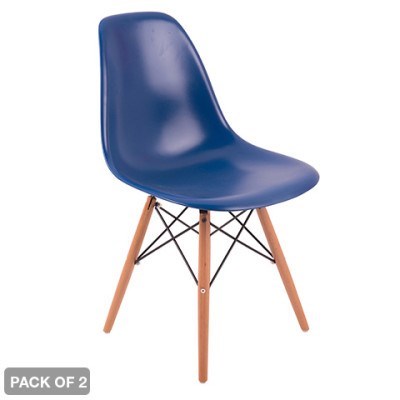 2 x Eames DSW Replica Chairs - Blue