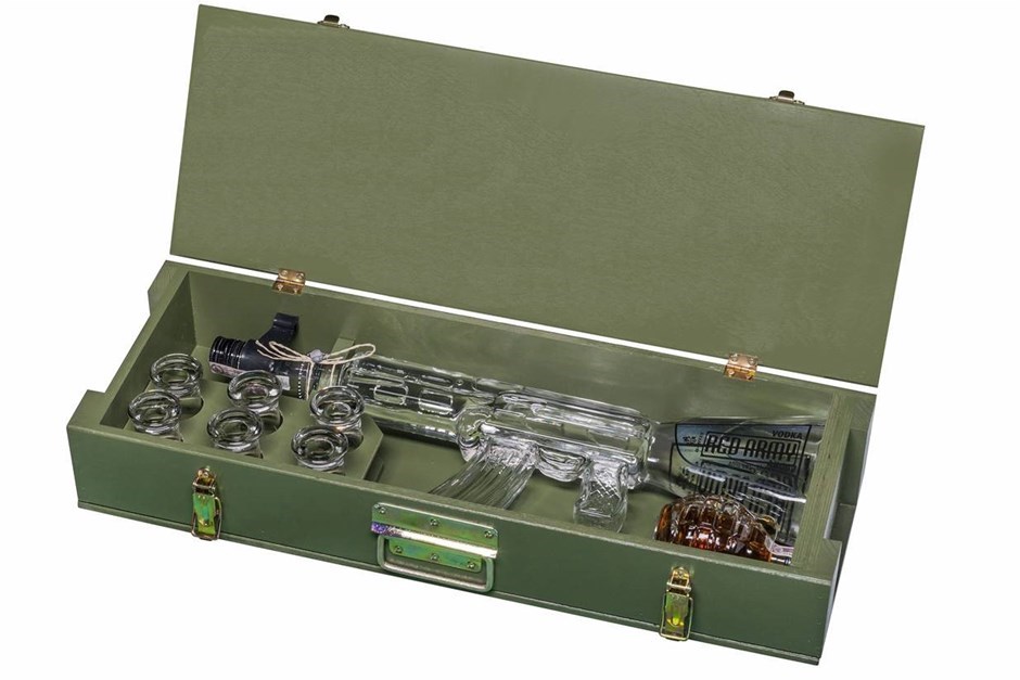 Red Army Vodka Kalashnikov Bottle in Amm