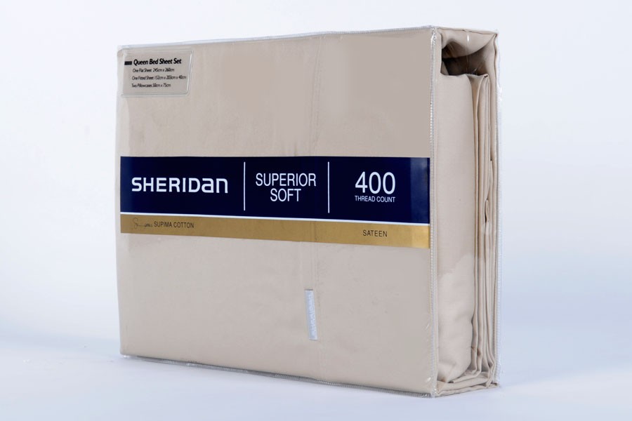 Buy Sheridan 400TC Queen Supima Cotton Sheet Set (Linen) Grays Australia