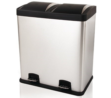 Modern 60L Dual Compartment Stainless St