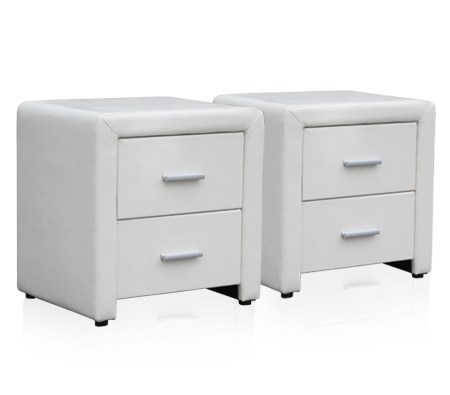 PU Leather Bedside Tables with 2 Drawers