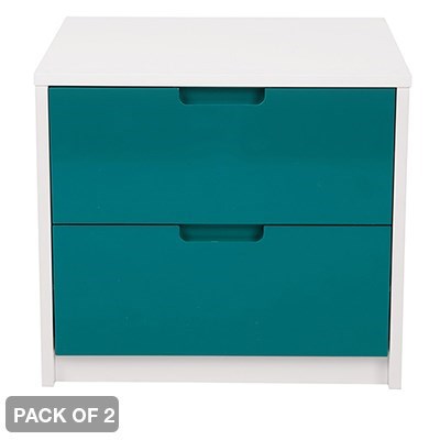 2PK Mollis 2 Drawer Bedside Tables - Tea