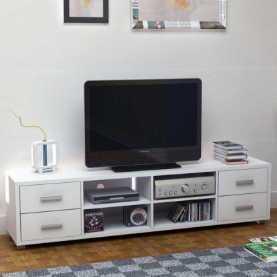 Lenni 4 Drawer Entertainment Unit - Whit