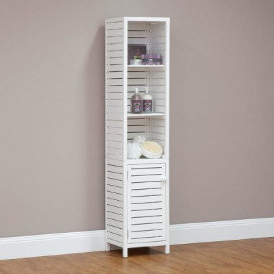 Azure Bathroom Slim Tall Cabinet - White