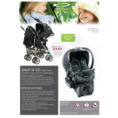 BabyLove Snap n Go Infant Carrier Fruit Loop