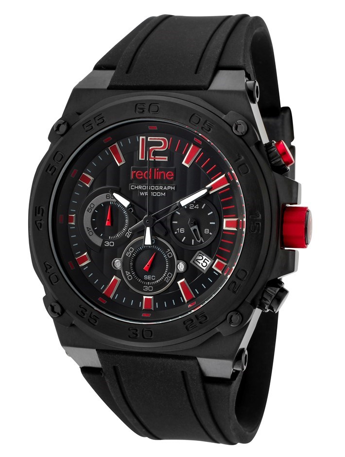 Red Line Aviator Mens Silicone Date Chro