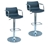 2 x Modern Retro Solid PP and Gas Lift Bar Stool Black