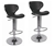 2 x Modern Retro Solid PU leather and Gas Lift Bar Stool Black