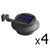 Set of 4 Solar Powered Sensor Lights - Black