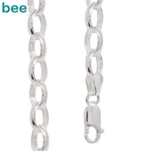 Bee Silver Belcher Link Necklace - 55 cm