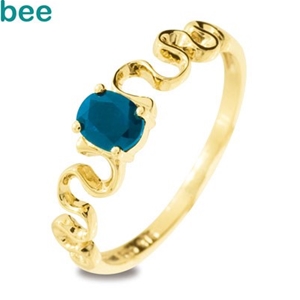 Bee Sapphire Ring - Cute - Swirly Ribbon
