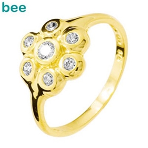 Bee Cubic Zirconia Ring "Liquid Gold 7"