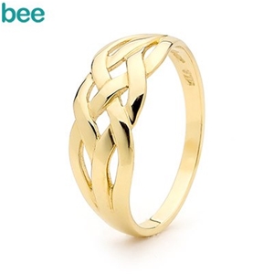 Bee A04 - Four Strand Gold Plait Ring