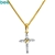 Bee Diamond set cross pendant
